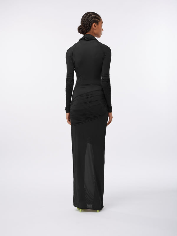 Gauge81 Elos Draped Long Dress With Hood