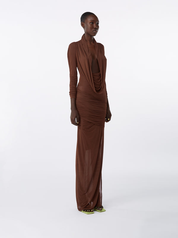 Gauge81 Elos Draped Long Dress With Hood