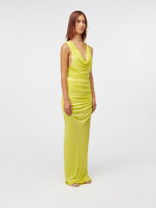Gauge81 Ina Long Long Jersey Draped Dress