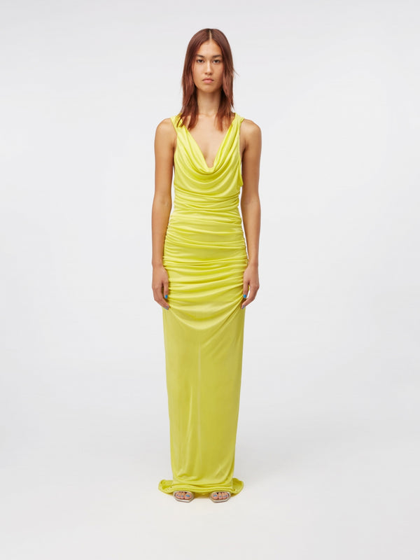gauge81 ina long long jersey draped dress