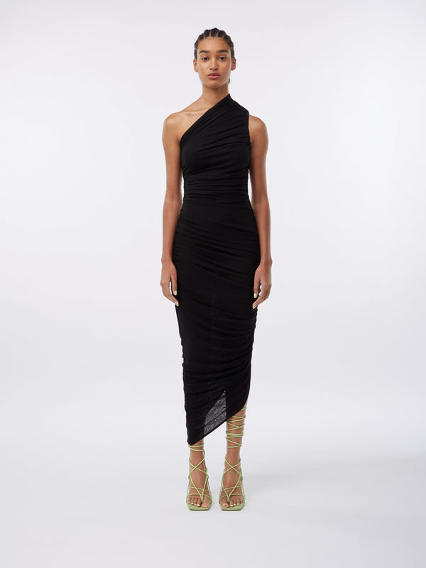 gauge81 ira one shoulder draped jersey dress