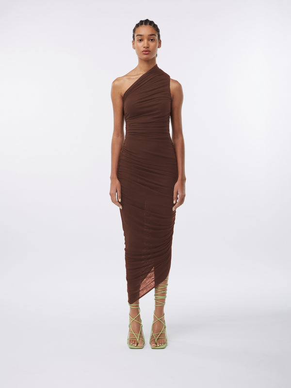 gauge81 ira one shoulder draped jersey dress