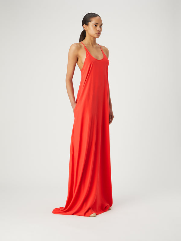 gauge81 Kanra Long Silk Dress With Racer Back