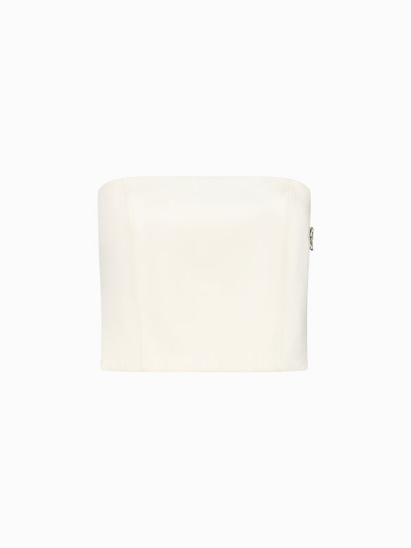 Gauge81 Lica Top Linen Strapless Linen Top