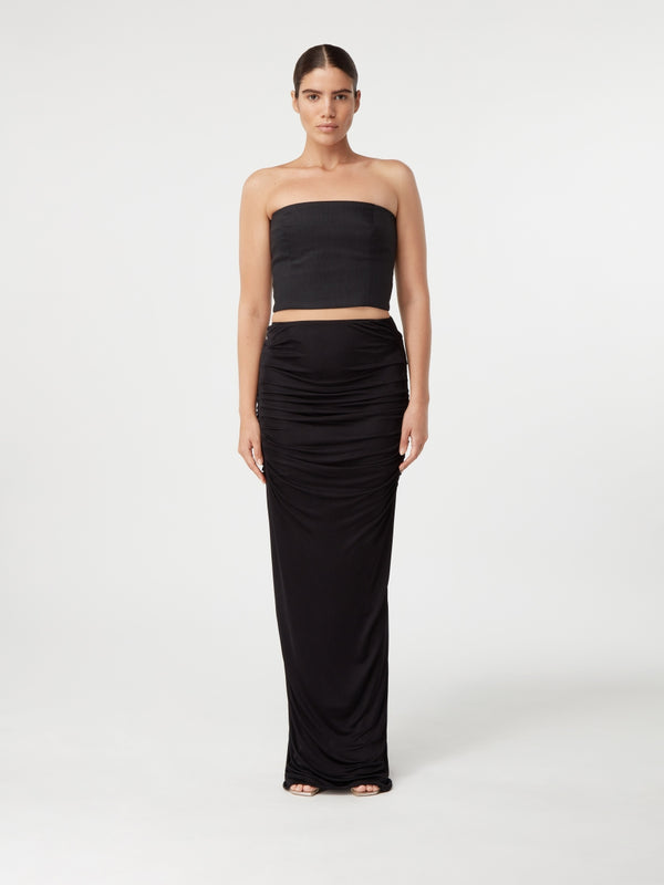 gauge81 lica top linen strapless linen top