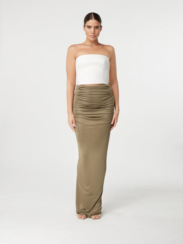 gauge81 lica top linen strapless linen top