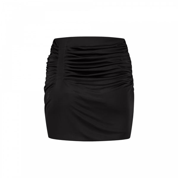 Gauge81 Maroon Mini Skirt With Side Tucks