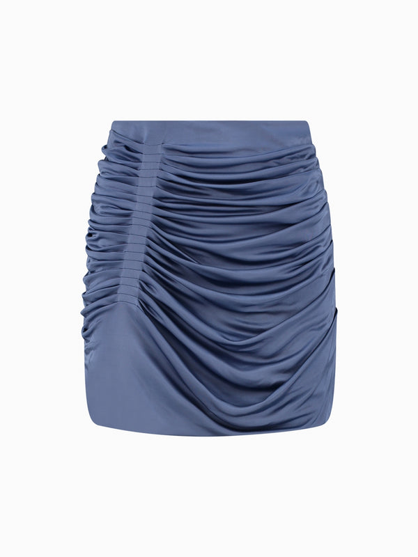 Gauge81 Maroon Mini Skirt With Side Tucks