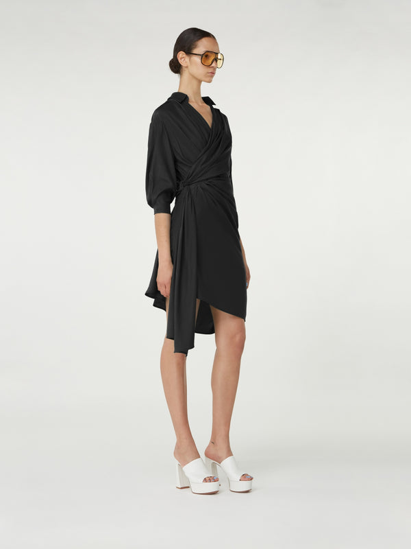 Gauge81 Miya Long Sleeve Silk Wrap Dress