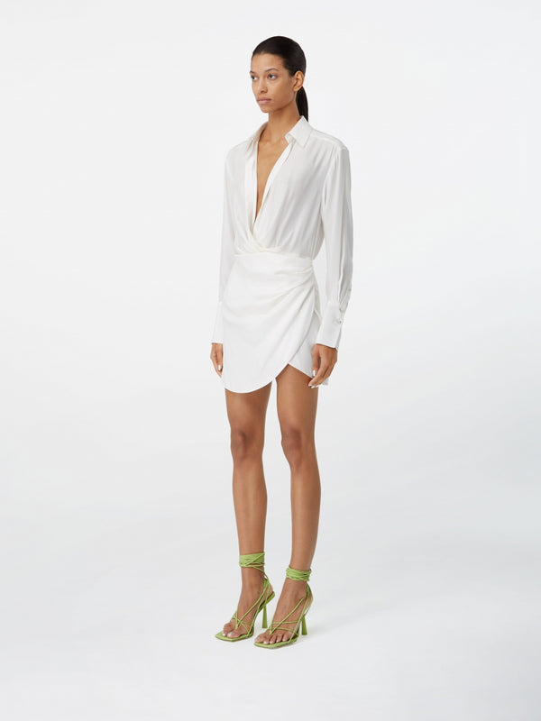 Gauge81 Naha Short Draped Silk Mini Dress