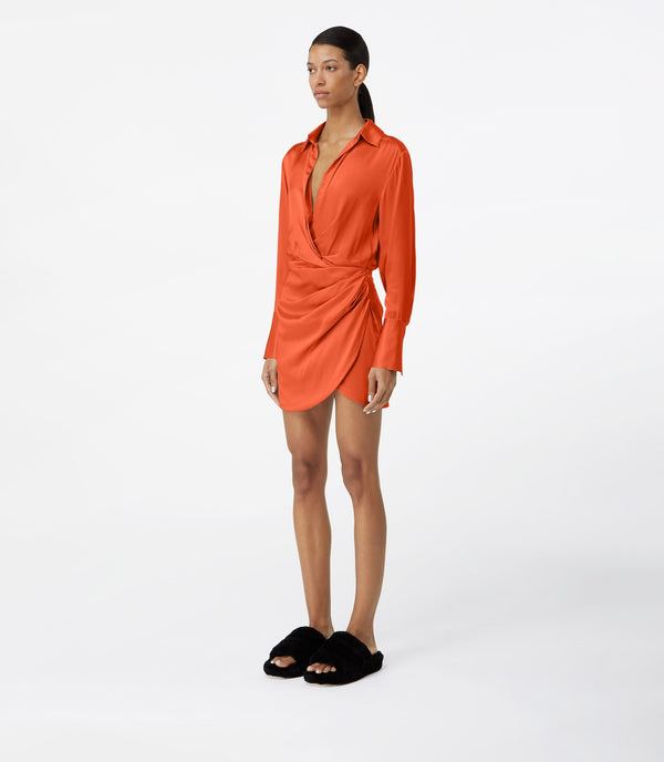 Gauge81 Naha Short Draped Silk Mini Dress