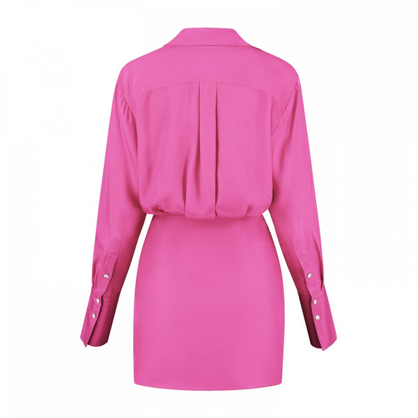 Gauge81 Naha Short Draped Silk Mini Dress