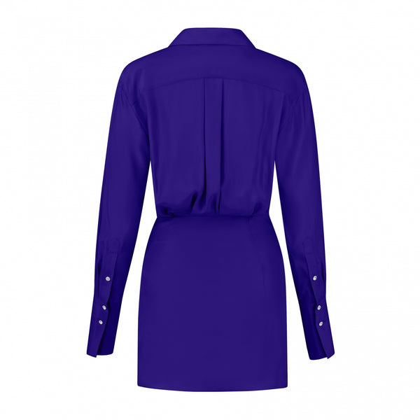 Gauge81 Naha Short Short Draped Shirt Silk Dress