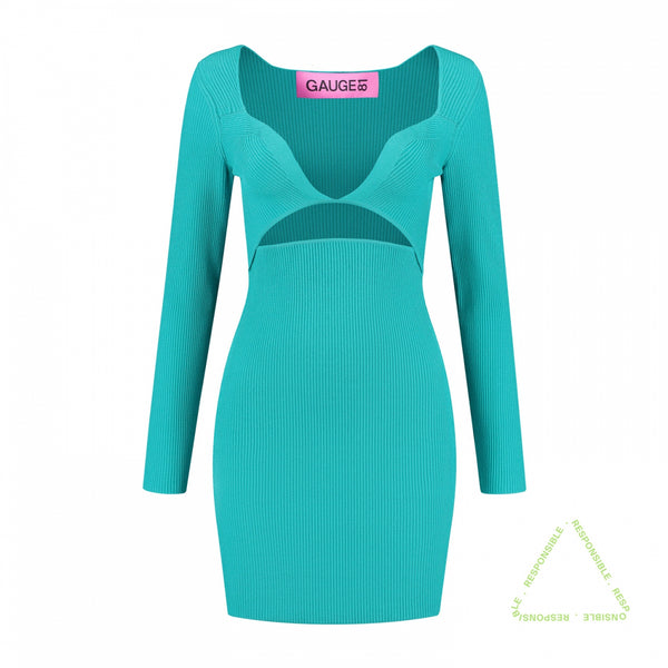 Gauge81 Otero Long-sleeve Ribbed Mini Dress