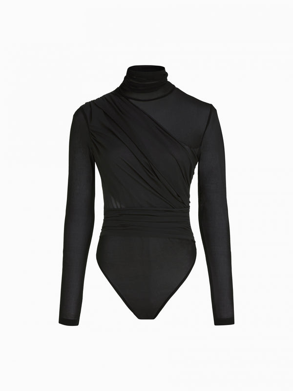 Gauge81 Patra Jersey Bodysuit With Front Drapes