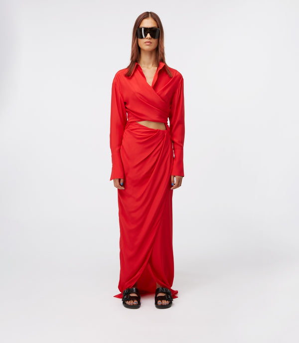 gauge81 sabinas silk long sleeve silk wrap shirt