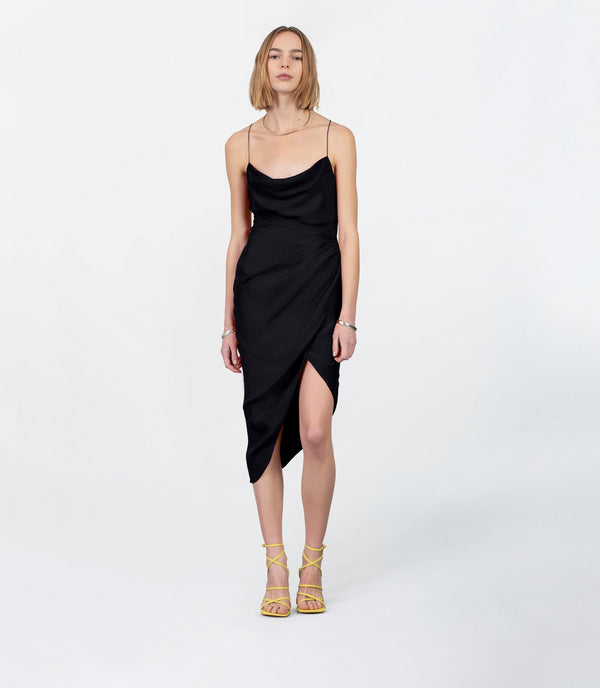 gauge81 shiroi midi silk midi dress