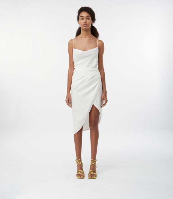 gauge81 shiroi midi silk midi dress