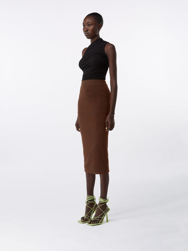 Gauge81 Tera One Shoulder Draped Jersey Bodysuit