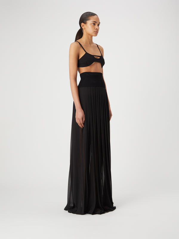 Gauge81 Loja Midi Skirt With Plissé Skirt & Rayon Waistline