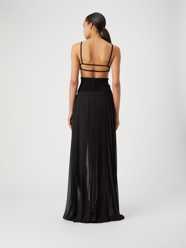 Gauge81 Loja Midi Skirt With Plissé Skirt & Rayon Waistline