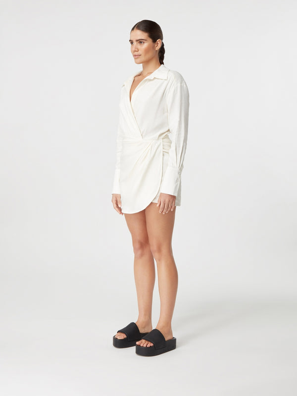 Gauge81 Puno Mini Linen Linen Shirt Dress With Wrap Skirt