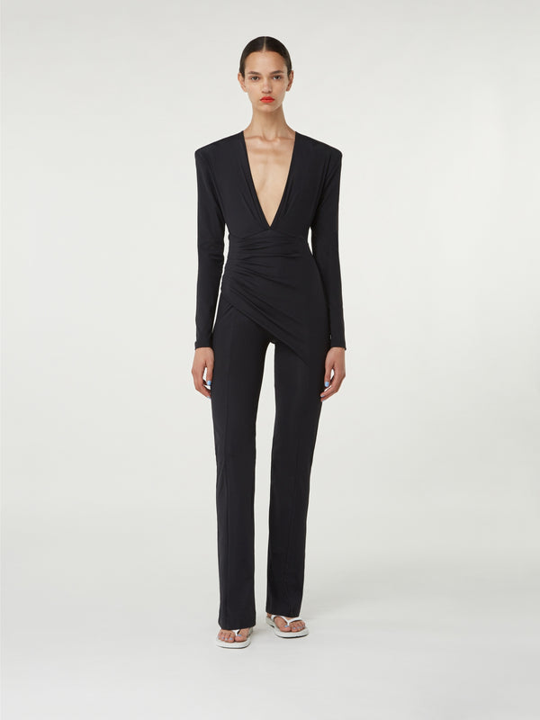 gauge81 rosaria matte jersey jumpsuit with drape detail
