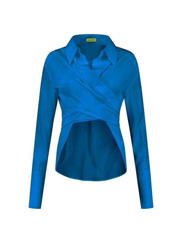 Gauge81 Sabinas Silk Silk Wrap Shirt With Back Closure