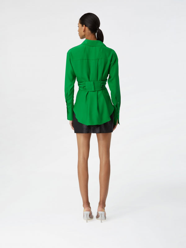 Gauge81 Sabinas Silk Silk Wrap Shirt With Back Closure
