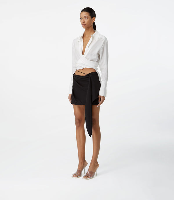 Gauge81 Sabinas Silk Silk Wrap Shirt With Back Closure