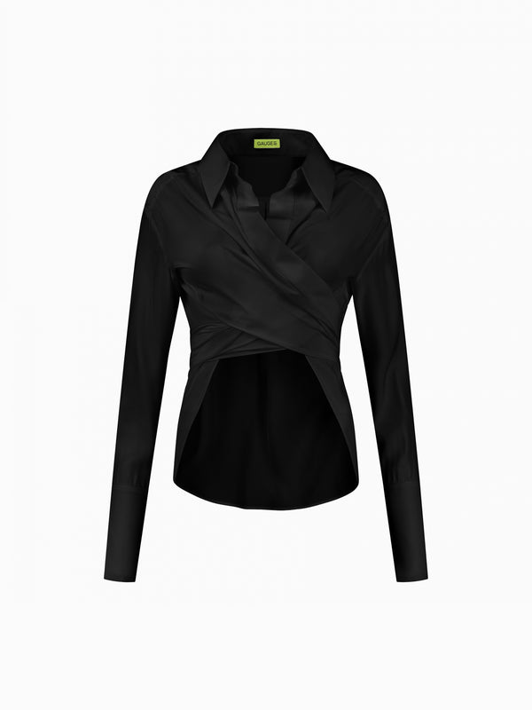 Gauge81 Sabinas Silk Silk Wrap Shirt With Back Closure