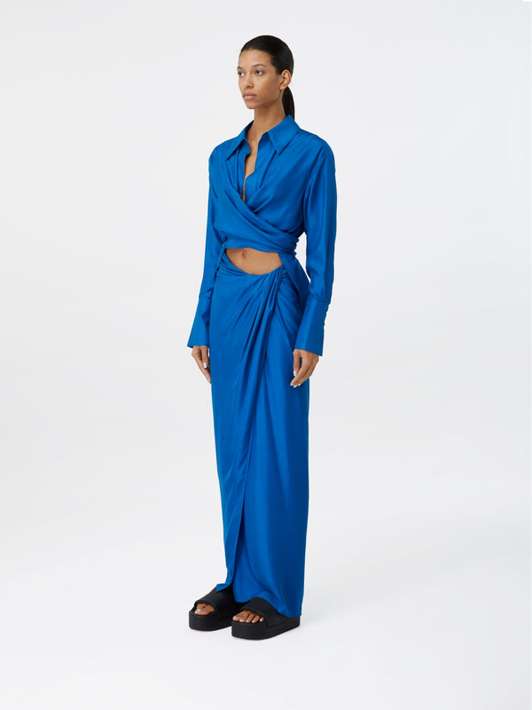 Gauge81 Sabinas Silk Silk Wrap Shirt With Back Closure