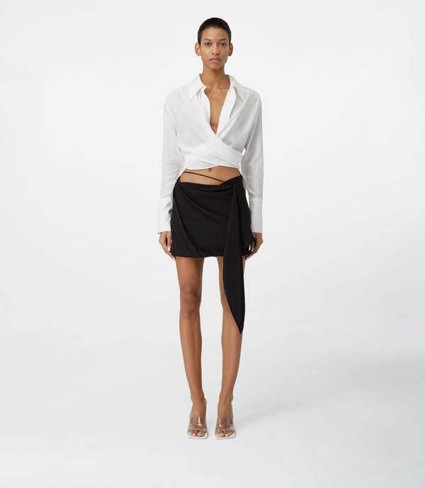 gauge81 sabinas silk silk wrap shirt with back closure