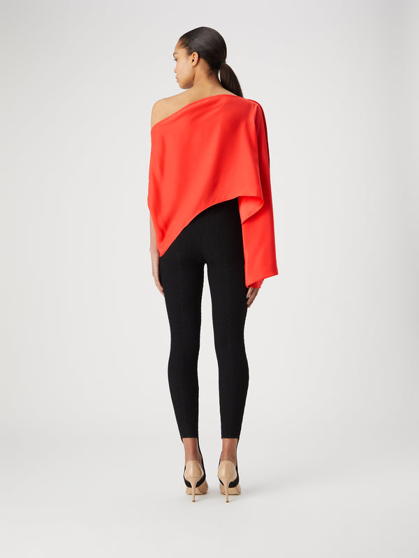 Gauge81 Yura Long Sleeve Silk Top With Asymmetrical Neckline