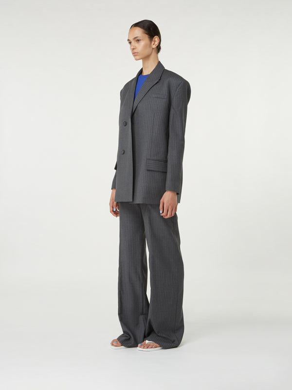 Gauge81 Zillah Pinstripe Tailored Wool Oversized Blazer