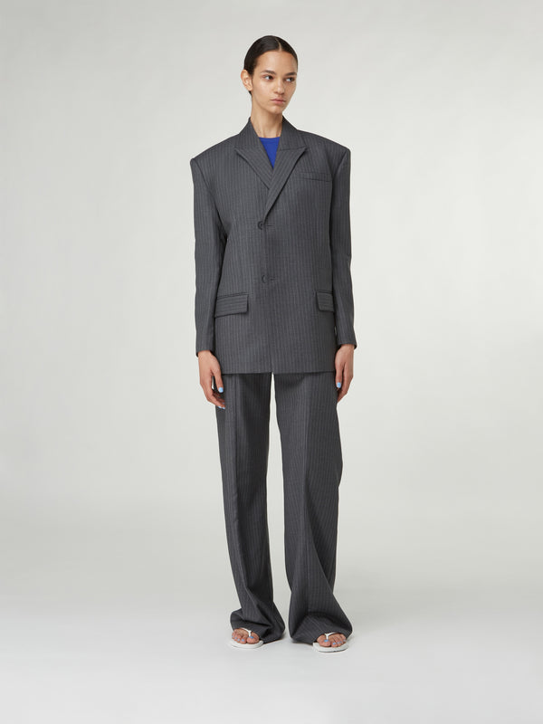 Gauge81 Zillah Pinstripe Tailored Wool Oversized Blazer