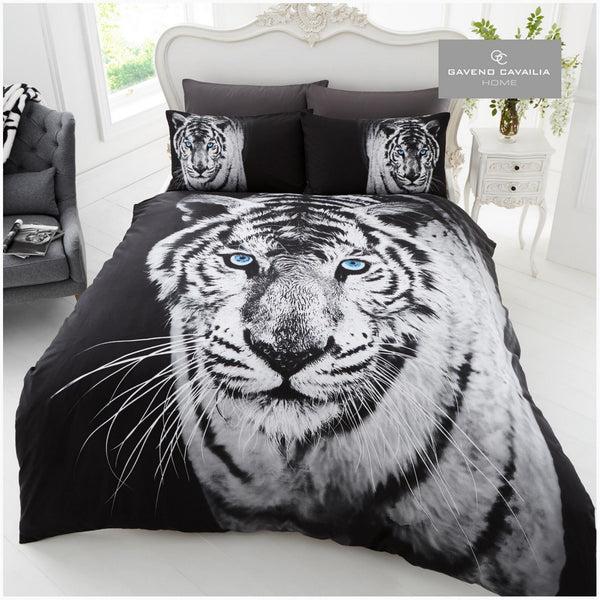 gaveno cavailia 3D White Tiger Duvet Set