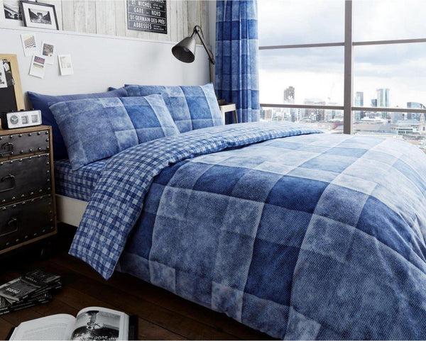 gaveno cavailia Denim Check Duvet Cover Set