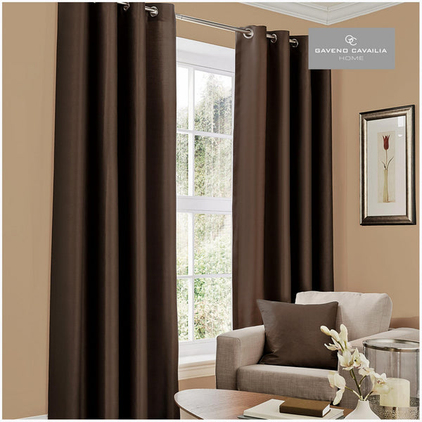 Gaveno Cavailia Faux Silk (eyelet) Curtains