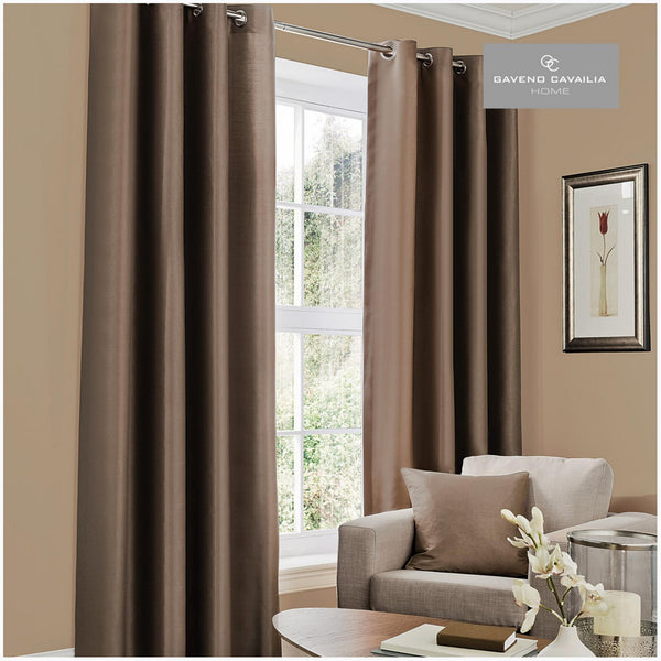 Gaveno Cavailia Faux Silk (eyelet) Curtains