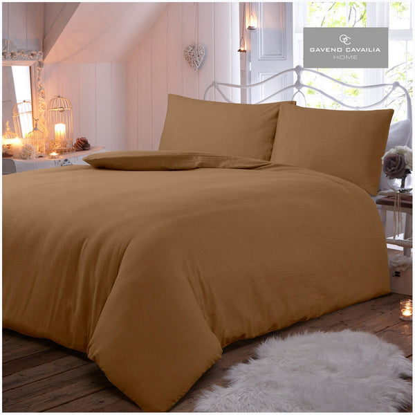 Gaveno Cavailia Flannel Plain Duvet Cover Set