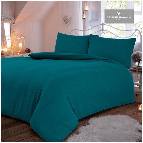 Gaveno Cavailia Flannel Plain Duvet Cover Set