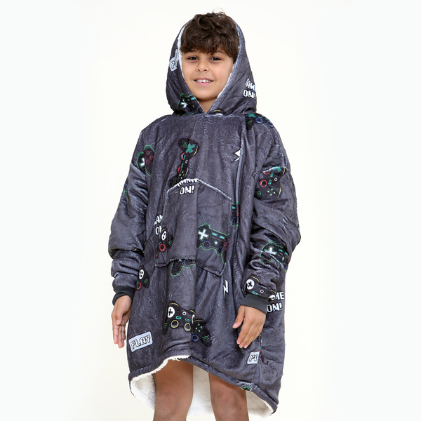 gaveno cavailia Gamer Kids Grey Hoodie