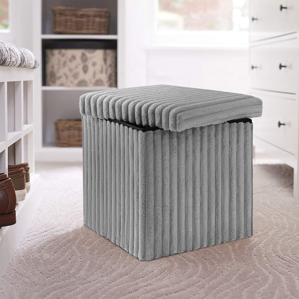 gaveno cavailia Ribbed Foldable Storage Box Grey