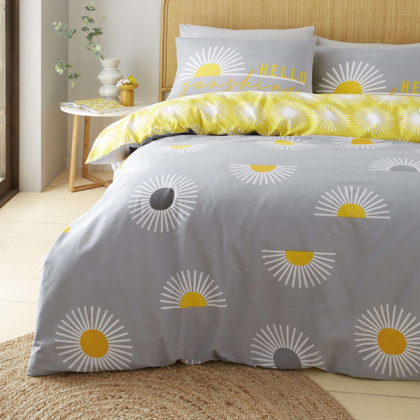 Gaveno Cavailia Sunburst Grey Printed Duvet Set