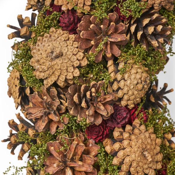 Gdf Studio 18.5 Inch Artificial Pinecone Christmas Wreath