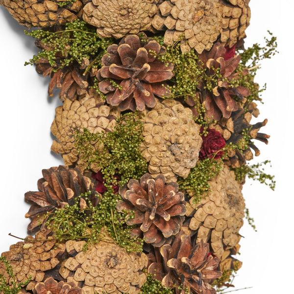Gdf Studio 18.5 Inch Artificial Pinecone Christmas Wreath