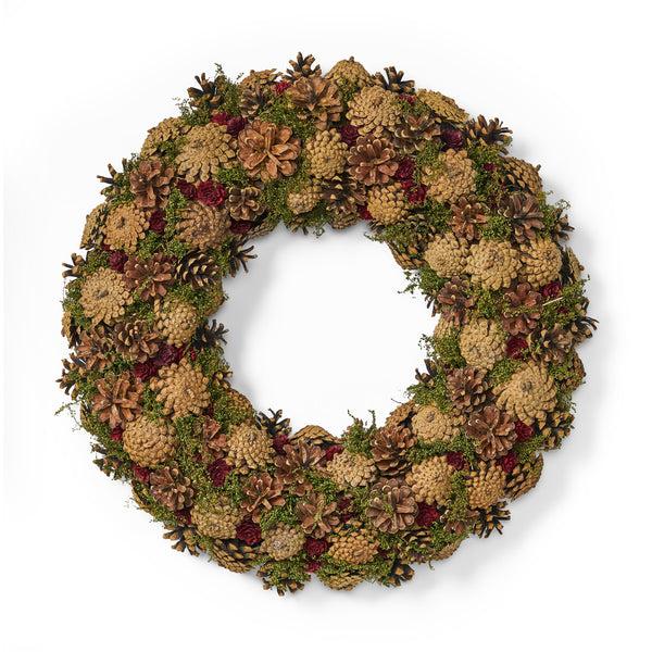 gdf studio 18.5 Inch Artificial Pinecone Christmas Wreath