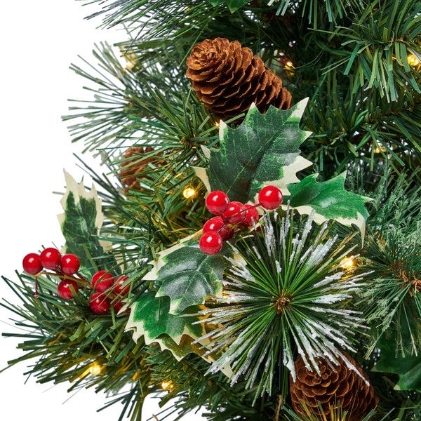 Gdf Studio 18" Pine Pre-Lit Clear LED Pre-Decorated Artificial Christmas Tree