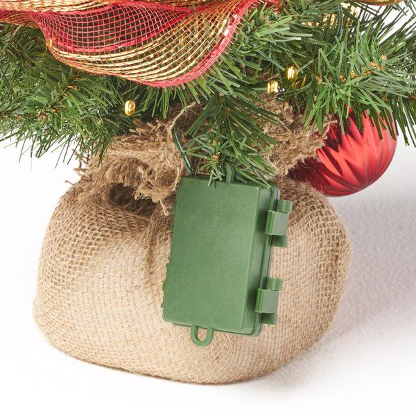 Gdf Studio 2-foot Noble Fir Pre-Lit Clear LED Pre-Decorated Artificial Christmas Tree